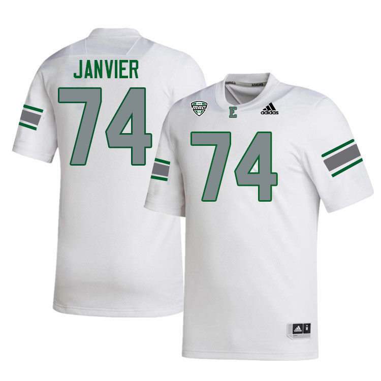 Eastern Michigan Eagles #74 Jez Janvier College Football Jerseys Stitched Sale-White